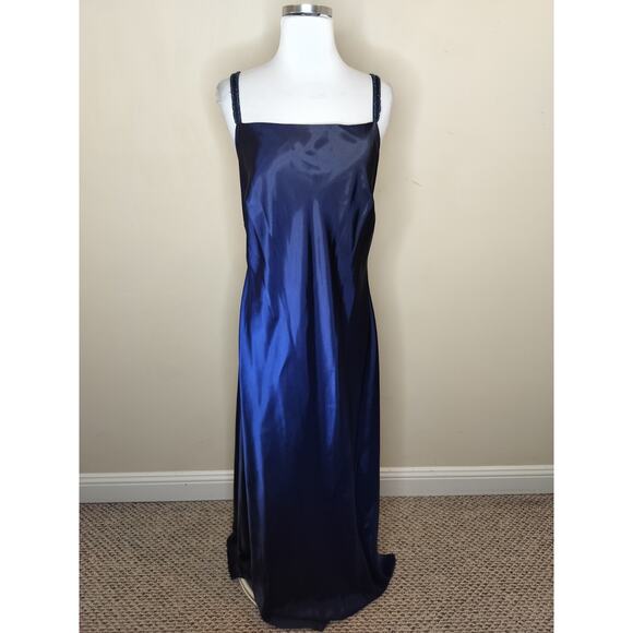 Vintage Chelsea Nights Beaded Maxi Dress Ombre Satin Prom Whimsy - Picture 1 of 15